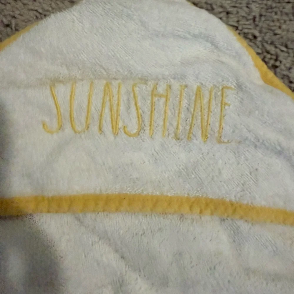 Rae Dunn sunshine baby towel